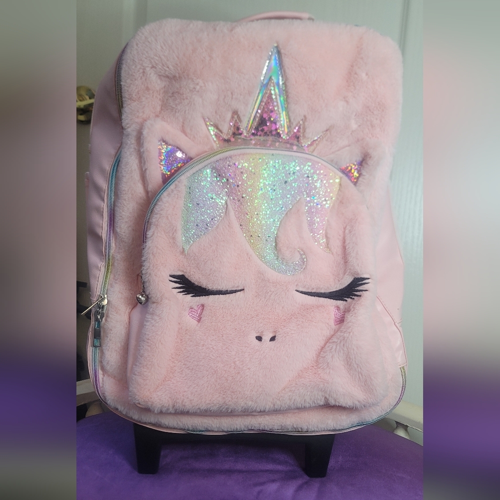 Sparkly Pink Unicorn Kids Suitcase